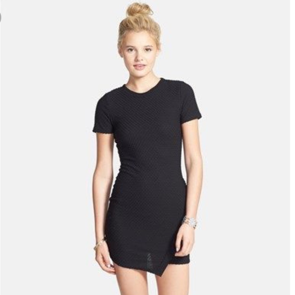 Juniors body con black dress